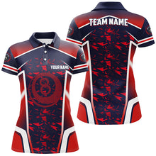 Load image into Gallery viewer, Personalized Name Red 8 Ball Pool Abstract 3D Billiard Shirts For Women Team League Billiard Jerseys TDM2145