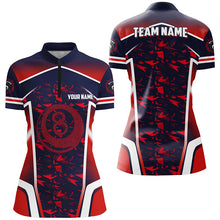 Load image into Gallery viewer, Personalized Name Red 8 Ball Pool Abstract 3D Billiard Shirts For Women Team League Billiard Jerseys TDM2145