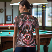 Load image into Gallery viewer, Personalized Thunder Lightning Dragon Billiard Shirt For Women, Red 8 Ball Pool Team Jersey TDM4481