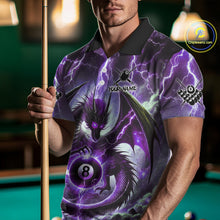 Load image into Gallery viewer, Personalized Purple Thunder Lightning Dragon Billiard Shirt For Men, Best 8 Ball Pool Team Jersey TDM4482