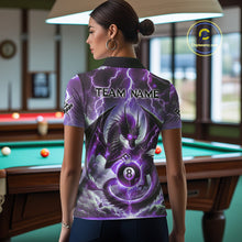 Load image into Gallery viewer, Personalized Purple Thunder Lightning Dragon Billiard Shirt For Women, Best 8 Ball Pool Team Jersey TDM4482