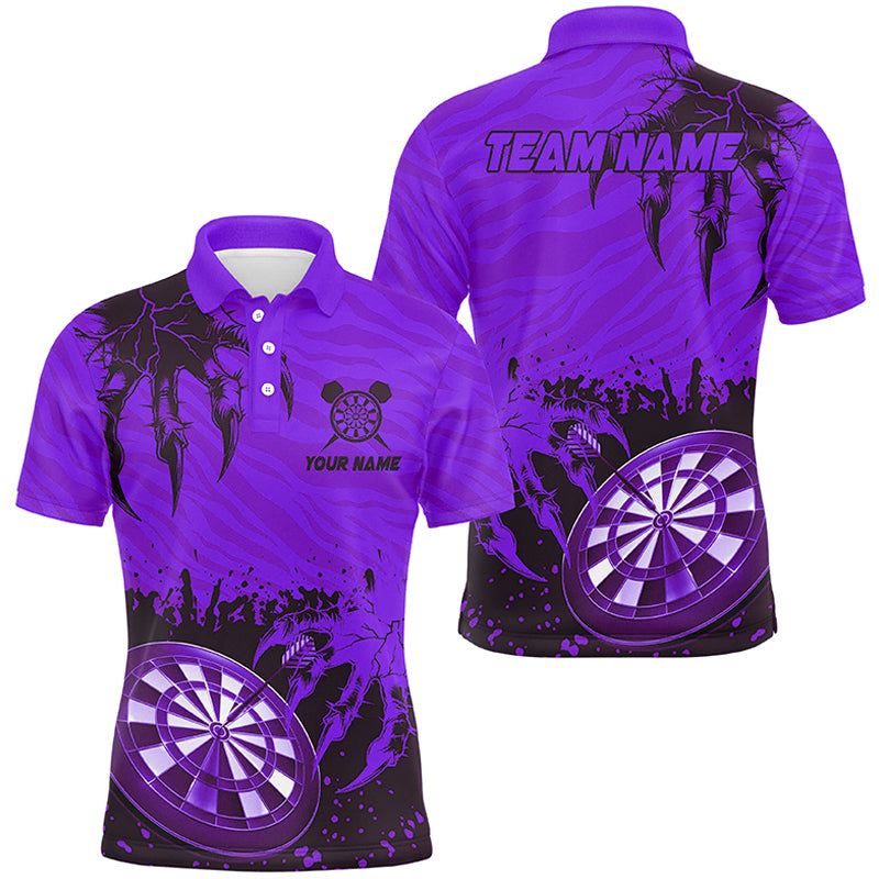 Funny Claw Dartboard Purple Men Darts Polo & Quarter-Zip Shirt Custom Team League Darts Shirts TDM2652