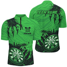 Load image into Gallery viewer, Funny Claw Dartboard Green Men Darts Polo &amp; Quarter-Zip Shirt Custom Team League Darts Shirts TDM2653