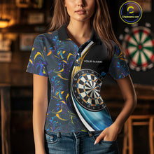 Load image into Gallery viewer, Funny Floral Marbling Pattern Custom Darts Shirt For Women, Team Polo &amp; Quarter Zip Darts Jersey TDM4916