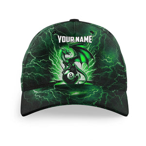 Lightning Thunder Dragon Green 8 Ball Billiard Hats Custom 3D Printed Billiard Baseball Cap TDM2887