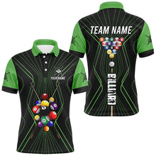 Load image into Gallery viewer, Black And Green Billiard Jerseys Halftone Pattern Custom Men Billiard Shirts, Billiard Team Uniform TDM2893