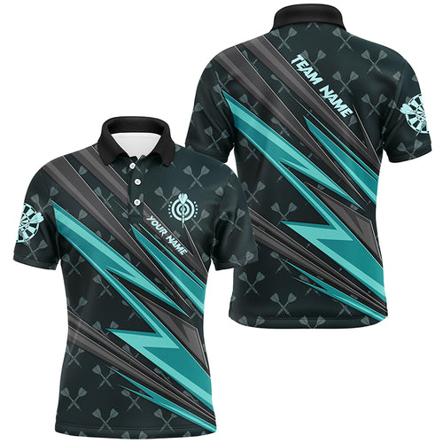 Personalized Turquoise Dart Jerseys Men Dart Polo & Quarter Zip Shirt Custom Team League Dart Shirt TDM3368