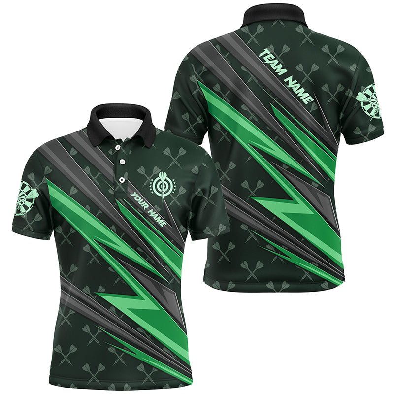 Personalized Green Dart Jerseys Men Dart Polo & Quarter Zip Shirt Custom Team League Dart Shirt TDM3369