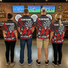 Load image into Gallery viewer, Black And Red Funny Bull Darts Shirt For Men Custom Darts Team Jersey Polo &amp; Quarter Zip Shirt TDM6237