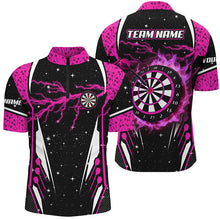 Load image into Gallery viewer, Personalized Thunder Lightning Pink Dart Jerseys Shirts For Men Custom Team League Darts Shirts TDM2148