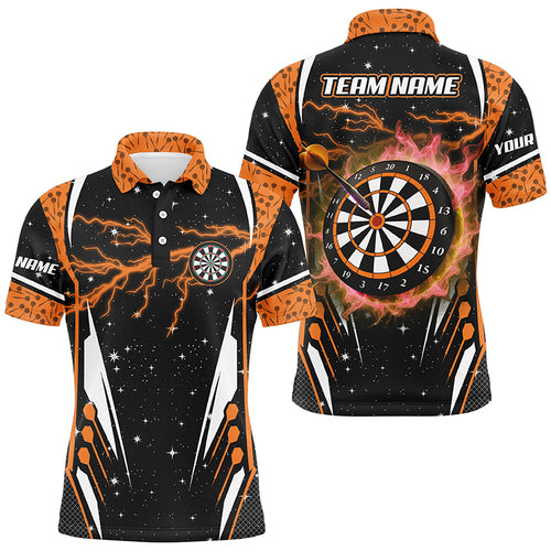 Personalized Thunder Lightning Orange Dart Jerseys Shirts For Men Custom Team League Darts Shirts TDM2149