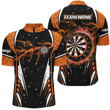 Load image into Gallery viewer, Personalized Thunder Lightning Orange Dart Jerseys Shirts For Men Custom Team League Darts Shirts TDM2149