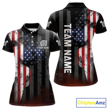 Load image into Gallery viewer, Personalized American Flag Patriotic Darts Shirt For Women Custom Darts Jersey Team Polo &amp; 1/4 Zip TDM4922