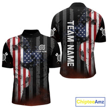 Load image into Gallery viewer, Personalized American Flag Patriotic Darts Shirt For Men Custom Darts Jersey Team Polo &amp; 1/4 Zip TDM4922