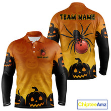 Load image into Gallery viewer, Personalized Orange Funny Spider Bowling Halloween Shirt For Men Custom Bowling Team Jersey  TDM4925
