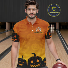 Load image into Gallery viewer, Personalized Orange Funny Bowling Halloween Shirt For Men Custom Bowling Team Jersey Outfit TDM4926