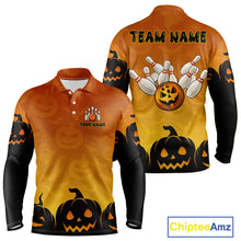 Load image into Gallery viewer, Personalized Orange Funny Bowling Halloween Shirt For Men Custom Bowling Team Jersey Outfit TDM4926