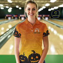Load image into Gallery viewer, Personalized Orange Funny Bowling Halloween Shirt For Women Custom Bowling Team Jersey Outfit TDM4926