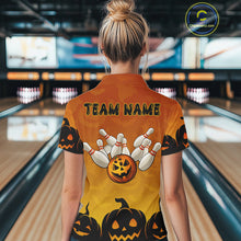 Load image into Gallery viewer, Personalized Orange Funny Bowling Halloween Shirt For Women Custom Bowling Team Jersey Outfit TDM4926