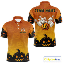 Load image into Gallery viewer, Personalized Orange Funny Bowling Halloween Shirt For Men Custom Bowling Team Jersey Outfit TDM4926