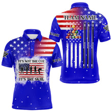 Load image into Gallery viewer, Funny It&#39;s The Skill Custom Ameican Flag Men Billiard Shirts Patriotic Billiard Jersey |Blue TDM3122