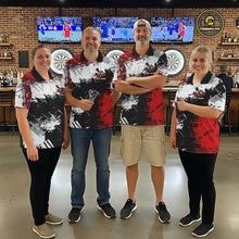 Load image into Gallery viewer, Red Grunge Paint Splash Dart Shirts For Men Custom Darts Jersey Team Polo &amp; Quarter Zip TDM5352