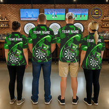 Load image into Gallery viewer, Green Glowing Shamrock Luckiest Darts Shirt For Men Custom St Patrick Day Darts Team Jersey TDM5356