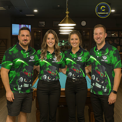 Personalized St Patrick Day 8 Ball Billiard Shirt For Men, Funny Shamrock Billiard Team Jersey TDM5357
