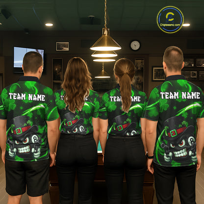 Personalized St Patrick Day 8 Ball Billiard Shirt For Men, Funny Shamrock Billiard Team Jersey TDM5357