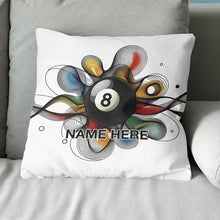 Load image into Gallery viewer, Funny Colorful 8 Ball Pool Pillow Custom Name Billiard Throw Pillow Gift TDM0849