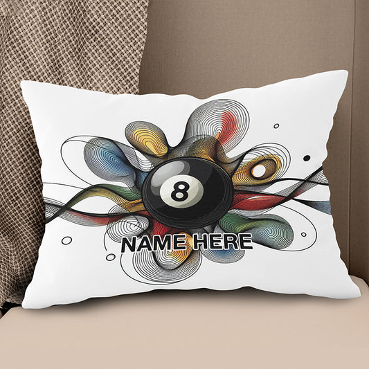 Funny Colorful 8 Ball Pool Pillow Custom Name Billiard Throw Pillow Gift TDM0849