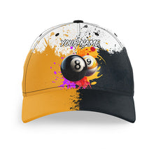 Load image into Gallery viewer, Personalized Billiard 8 Ball &amp; 9 Ball Grunge Style Custom Top Hats Billiard, 3D Billiard Baseball Caps TDM1037