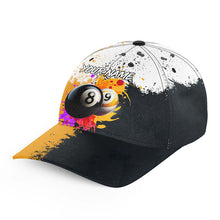 Load image into Gallery viewer, Personalized Billiard 8 Ball &amp; 9 Ball Grunge Style Custom Top Hats Billiard, 3D Billiard Baseball Caps TDM1037