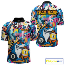 Load image into Gallery viewer, Funny Shark Colorful Graffiti Style Custom 8 &amp; 9 Ball Billiard Shirt For Men, Billiard Team Jersey TDM5852