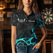 Load image into Gallery viewer, Turquoise Arrow Wings Custom Dart Shirt For Women, Dart Jerseys Pocket Option TDM3668