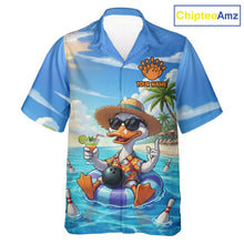Load image into Gallery viewer, Funny Duck Bowling Hawaiian Shirt For Men And Women Custom Tropical Beach Bowling Shirt Team TDM6459
