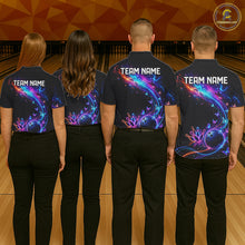Load image into Gallery viewer, Personalized Galaxy Butterfly Bowling Shirt For Women Custom Bowling Jersey Team Polo &amp; 1/4 Zip TDM6463
