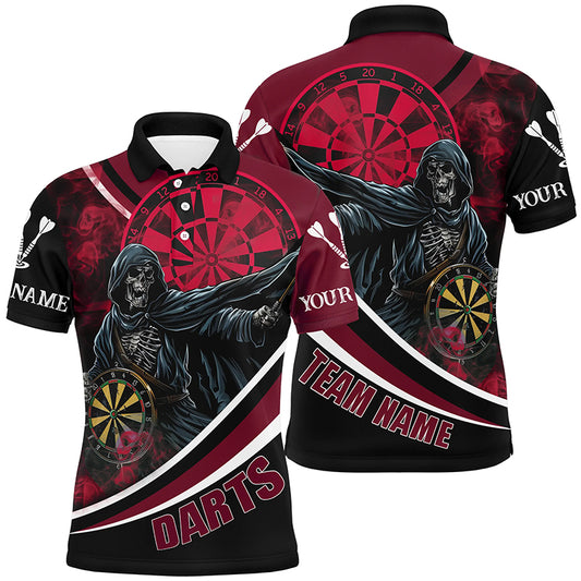 Grim Reaper Red Darts Jersey Men Polo & Quarter-Zip Shirts Custom Team League Darts Shirts TDM1727