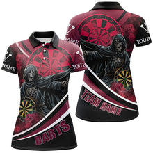 Load image into Gallery viewer, Death Skeleton Red Darts Jersey Women Polo &amp; Quarter-Zip Shirts Custom Team League Darts Shirts TDM1727