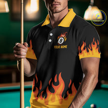 Load image into Gallery viewer, Personalized Orange Flaming Billiard Jersey For Men Custom 8 Ball Pool Billiard Team Shirts TDM4296