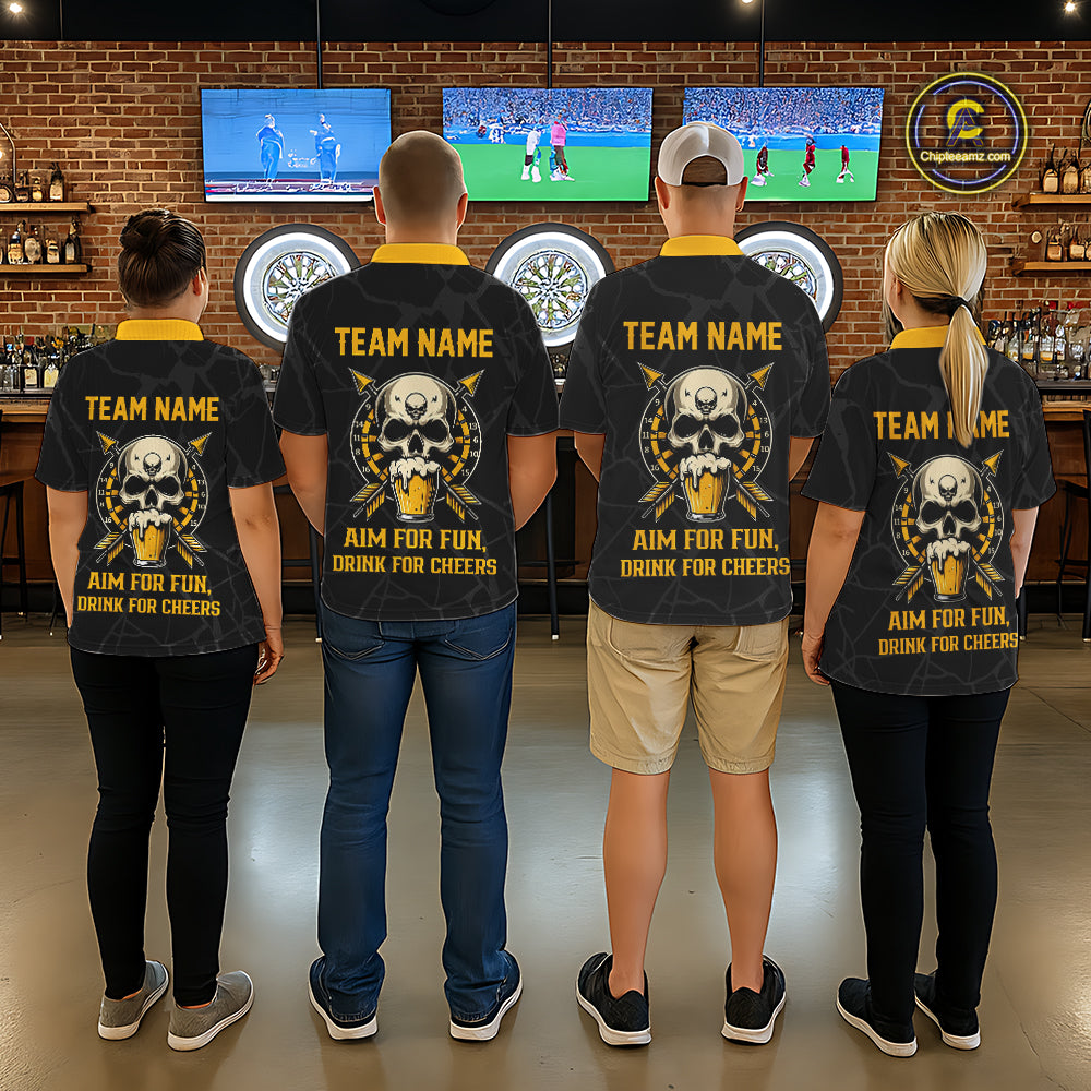 Funny Darts And Beer Aim For Fun Drink For Cheer Custom Men Darts Shirts, Drinking Darts Jerseys TDM2657