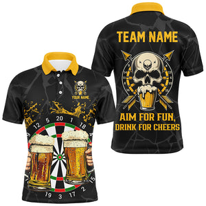 Funny Darts And Beer Aim For Fun Drink For Cheer Custom Men Darts Shirts, Drinking Darts Jerseys TDM2657