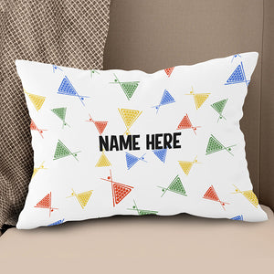 Funny Colorful Billiards Cue And Balls Pattern Custom Name White Pillow TDM0863