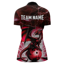 Load image into Gallery viewer, Red Thunder Lightning Custom Dragon Bowling Shirts For Women, Bowling Team Jerseys Polo &amp; 1/4 Zip TDM3679