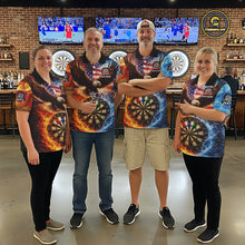 Load image into Gallery viewer, American Flag Eagle Water Fire Darts Shirt For Men Custom Darts Jersey Team Polo &amp; 1/4 Zip TDM6018