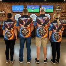 Load image into Gallery viewer, American Flag Eagle Water Fire Darts Shirt For Men Custom Darts Jersey Team Polo &amp; 1/4 Zip TDM6018