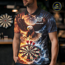 Load image into Gallery viewer, Personalized Eagle Water Fire Darts Shirt For Men, Lightning Darts Jersey Team Polo &amp; 1/4 Zip TDM6019
