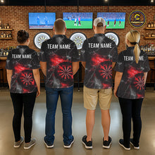 Load image into Gallery viewer, Custom Lightning Flame Red Dart Shirt For Men, Darts Jersey Pocket Option TDM6020
