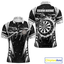 Load image into Gallery viewer, Personalized Thunder Lightning Dart Jersey For Men, Black White Darts Team Shirt Polo &amp; 1/4 Zip TDM4123