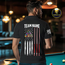 Load image into Gallery viewer, Funny Flame 8 Ball Billiard Shirts For Men Custom Patriotic American Flag Pool Team Jerseys TDM4131
